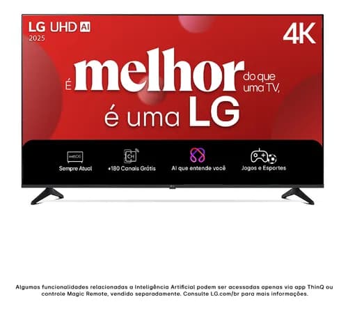 Smart TV 4K 50" LG UHD 50UA75 Processador α7 AI Ger8 4K Super Upscaling Google Cast Alexa Integrado Controle Remoto Padrão WebOS 25