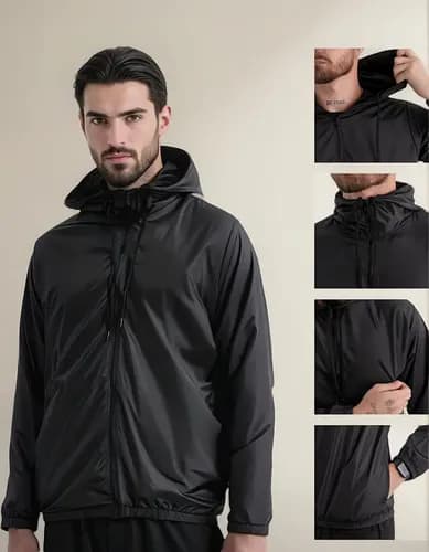 Jaqueta Corta Vento Impermeável Semi Forrada Com Capuz - T