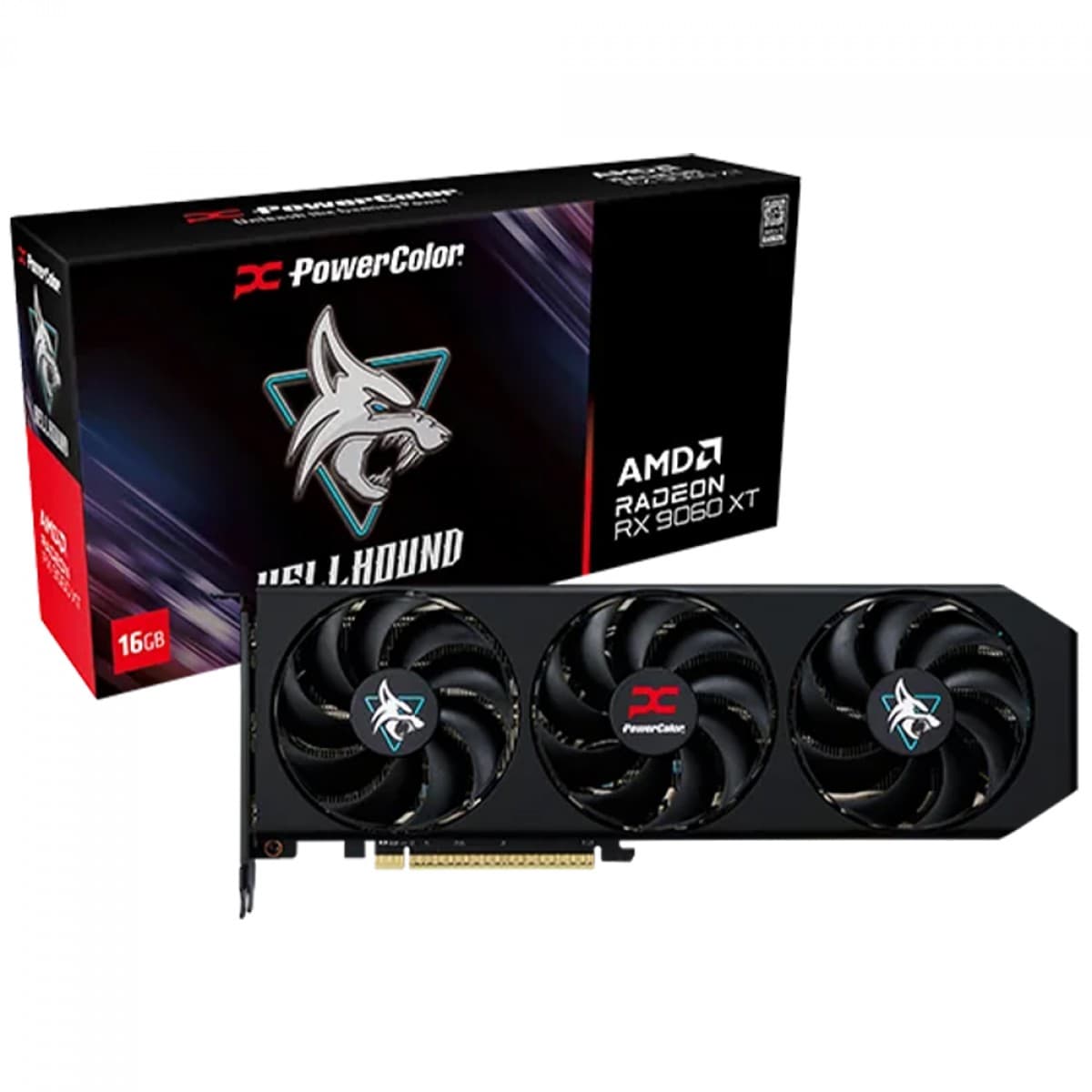Placa de Vídeo PowerColor Hellhound AMD Radeon RX 9060 XT, 16GB RX9060XT 16G-L/OC