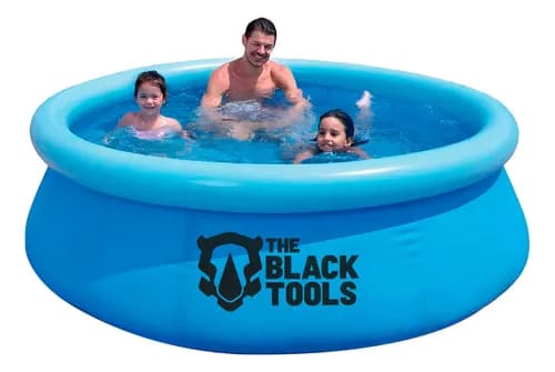 Piscina Inflável Redonda 1400l Resistente Circular Cor Azul 63x183cm Tbt-007 The Black Tools