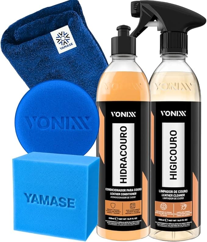 Limpeza e Hidratação de Couro Bancos Sofás Bolsas e jaquetas de Couro Vonixx Hidracouro e Higicouro