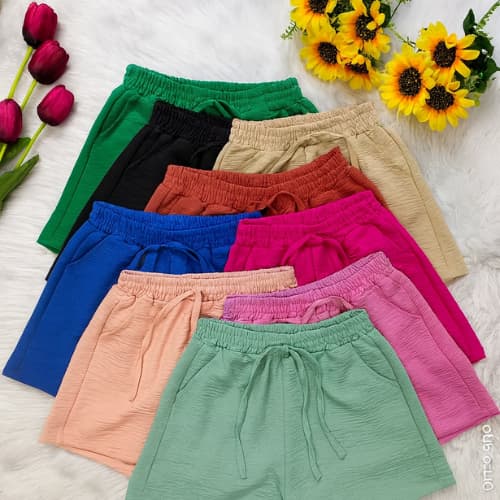 Kit 2 Shorts Feminino Duna Com Elástico na Cintura Básico leve Atlético