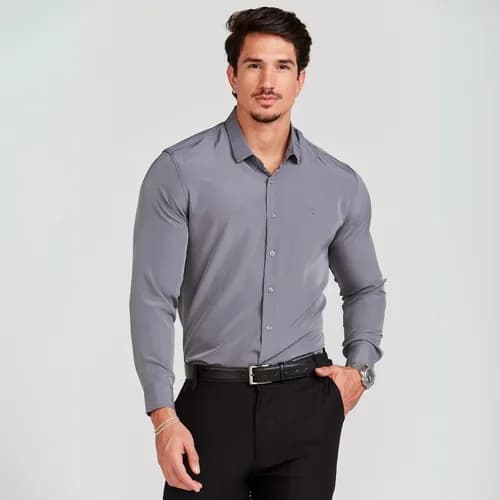 Camisa Social Masculina Manga Longa