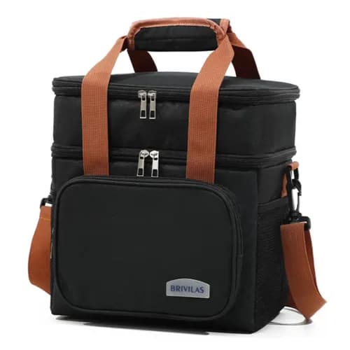 Bolsa Termica Marmita Lancheira Grande Alça Ombro Trabalho Academia Passeio Preta