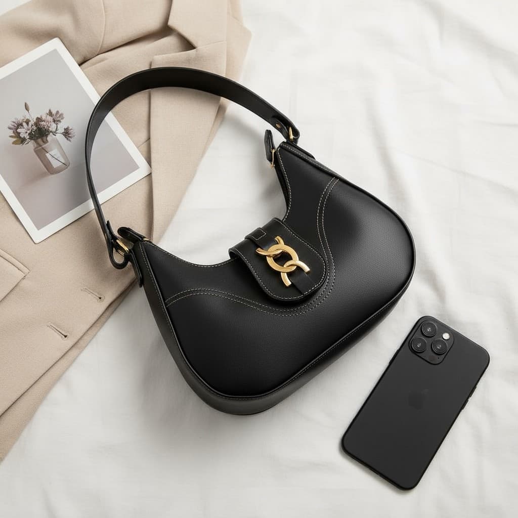 Bolsa Feminina Baguete Média De Ombro Estilosa Casual