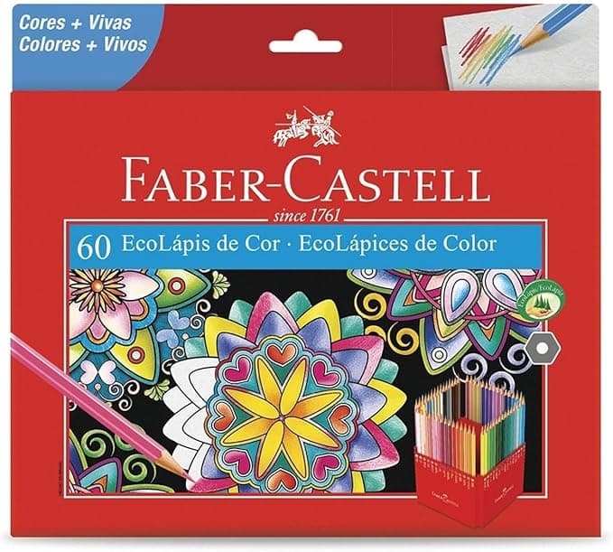 EcoLapis de Cor Faber-Castell 60 Cores, Faber-Castell, 120160G, Multicor