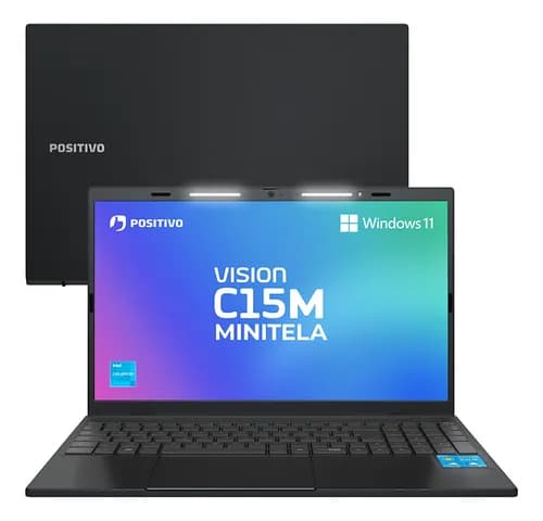 Notebook Positivo Vision C15M Minitela Celeron, 8GB 128GB eMMC, Tela 15.6" HD Antirreflexo, Windows 11, Tecla Link, Cinza