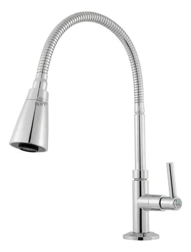 Torneira Gourmet Cozinha Bancada Pia Flexível 2 Jatos Abs Cor Prateado