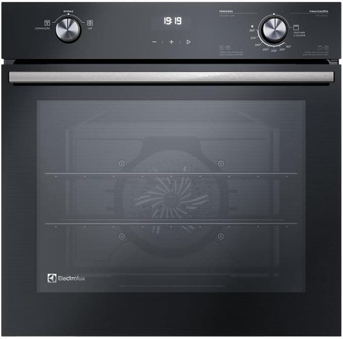 Forno de Embutir Electrolux a Gás 80L Efficient com PerfectCook360 Preto OE8GH 220v