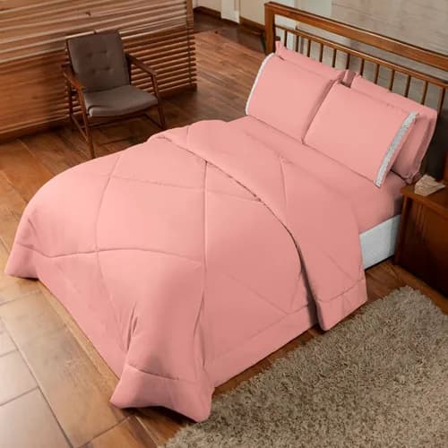 Colcha De Cama Casal Box Lençol Dupla Face 6 Pçs