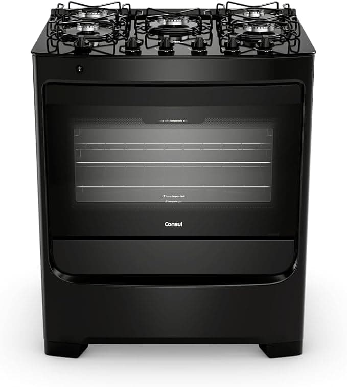 Fogão 5 bocas Consul mesa de vidro preto - CFS5VBE Bivolt