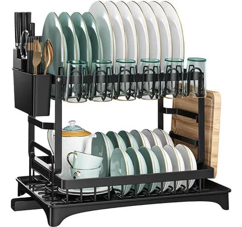 Escorredor De Louça Inox Com Porta Pratos Talheres Copos