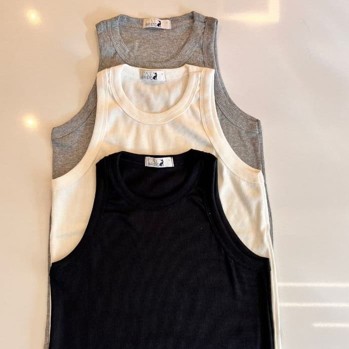 Kit 3 Regata Feminina Zarah Básica Algodão Canelado Ribana Verão Cores Sortidas