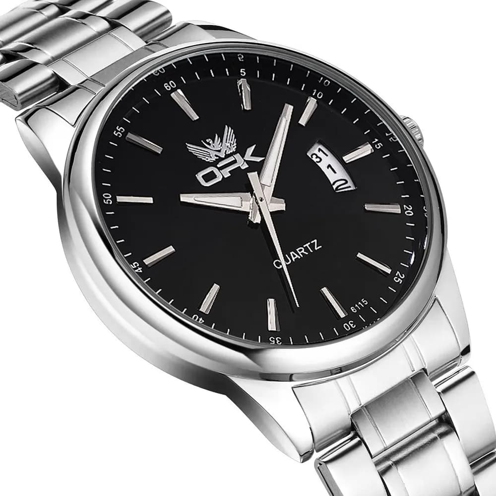 Opk Relógio Masculino Original Prata À Prova D'água 6010
