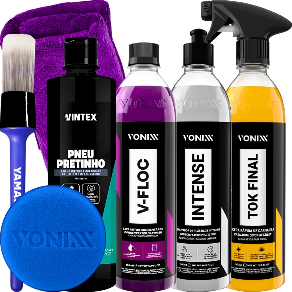 KIT SHAMPOO V-FLOC CERA TOK FINAL REVITALIZADOR INTENSE VONIXX PRETINHO VINTEX