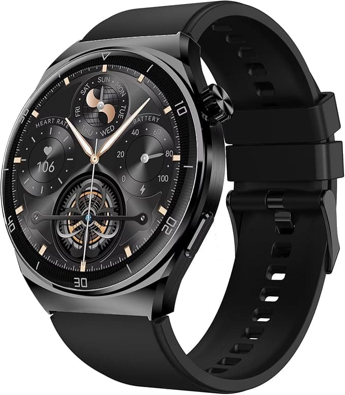 Smartwatch Aurafit Relógio inteligente para Homens, Tela Full Touch 1.43"AMOLED, IP68, Compatível com iOS e Android, 110 Modos Esportivos, Assistente de Voz, Faz e Recebe Ligações