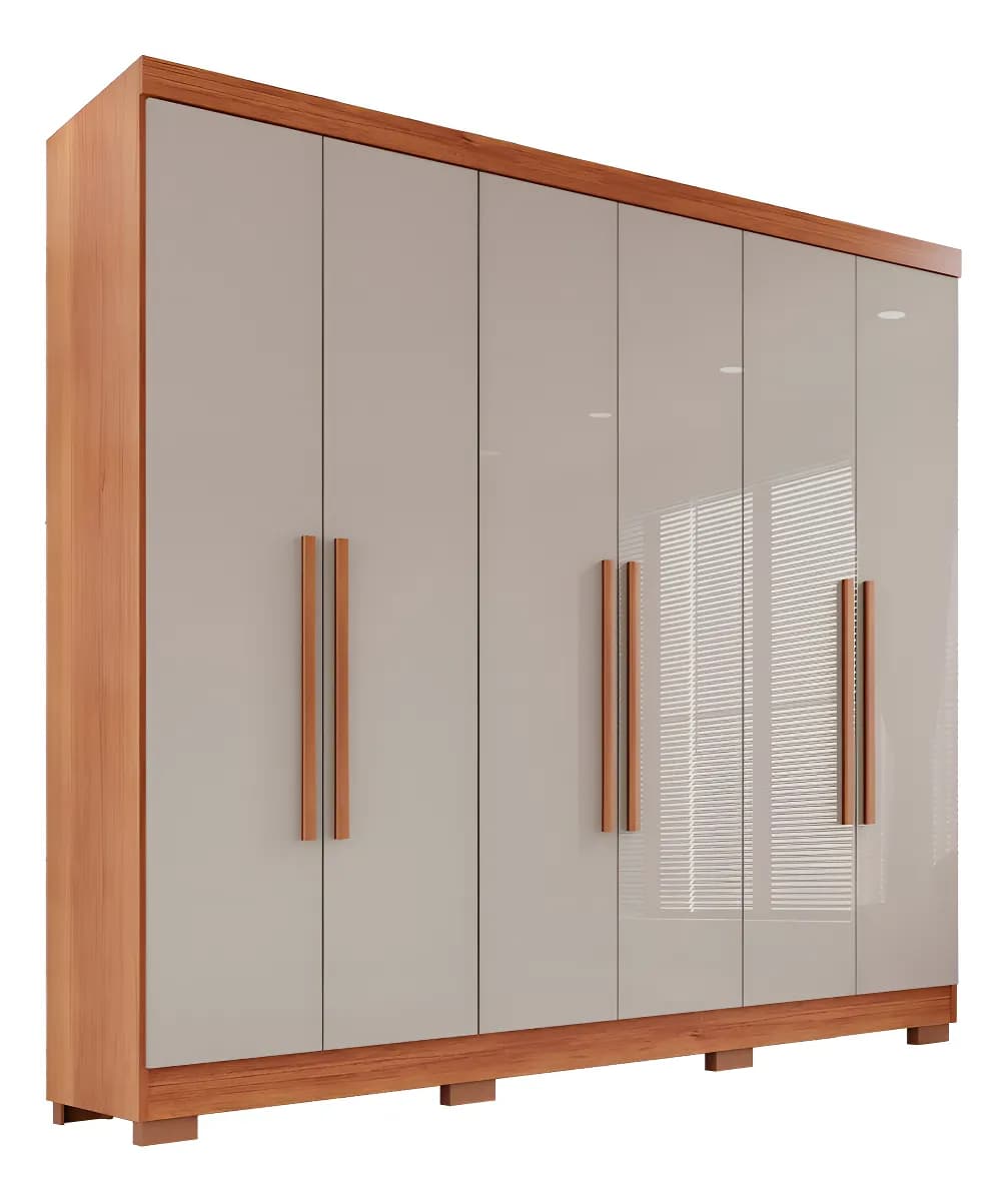 Guarda-roupa Casal 6 Portas 2 Gavetas França Wt