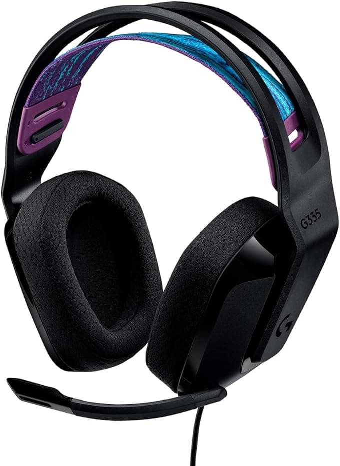 Headset Gamer Logitech G335 com Almofadas com Espuma de Memória - Preto