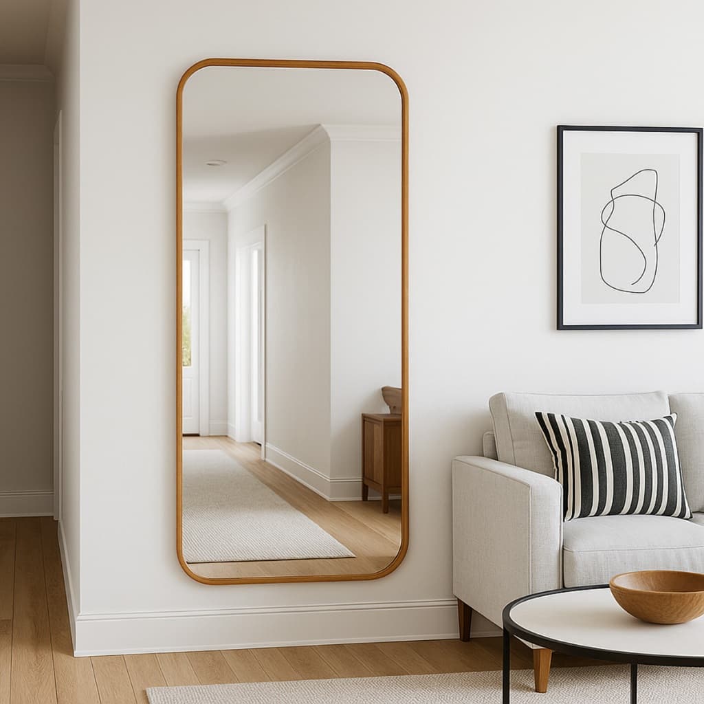 Espelho Orgânico Retangular 53x110cm Grande Moderno Decorativo Para Parede Sala Quarto Banheiro