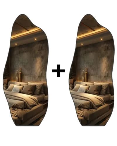 Kit 2 Espelhos 70x30 Orgânico Moderno Decorativo