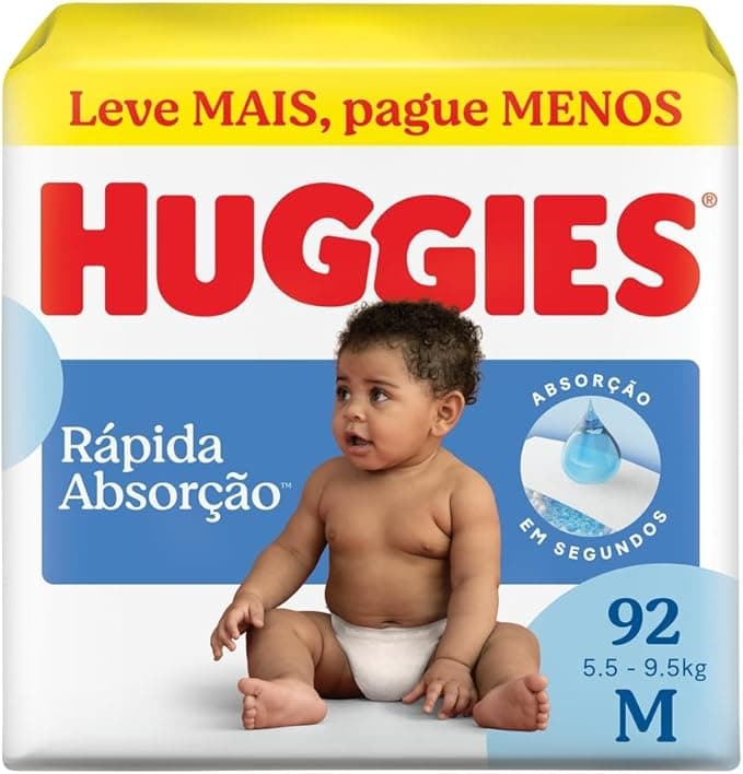 Huggies Fralda Tripla Proteção M 92 Un - R$ 0,54 a unidade