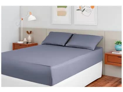 Jogo de Cama Casal 100% Poliéster Marcelino Têxtil Hypercal Cinza 3 Peças - Casal