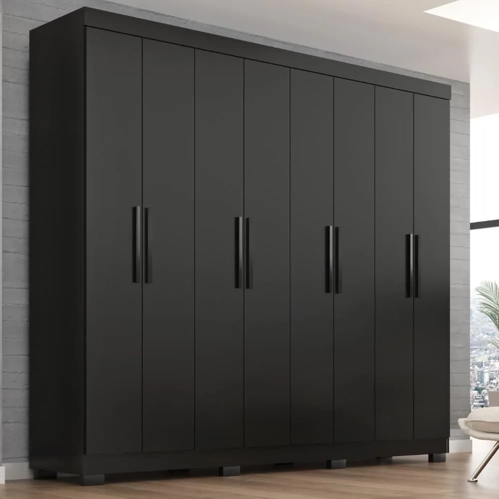 Guarda Roupa Casal Lisboa 8 Portas 4 Gavetas Com Pés