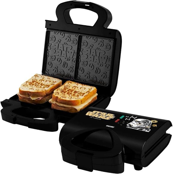 Sanduicheira Elétrica Mallory Star Wars Empire Plates – Superfície Antiaderente, Luzes LED - 127V