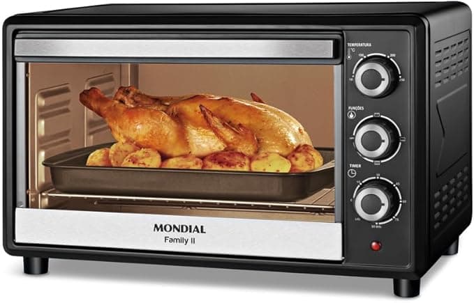 MONDIAL Forno Elétrico 42L Family II, Preto/Inox, 1600W, 220V - FR-42