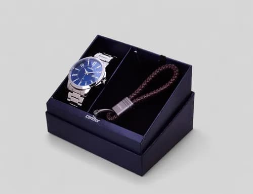 Kit Condor Masculino Dia A Dia Prata - Co2115mxc/k4a Prata Prata Azul