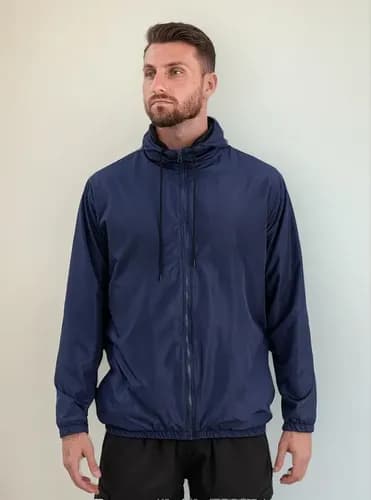 Jaqueta Corta Vento Impermeável Semi Forrada Com Capuz - T