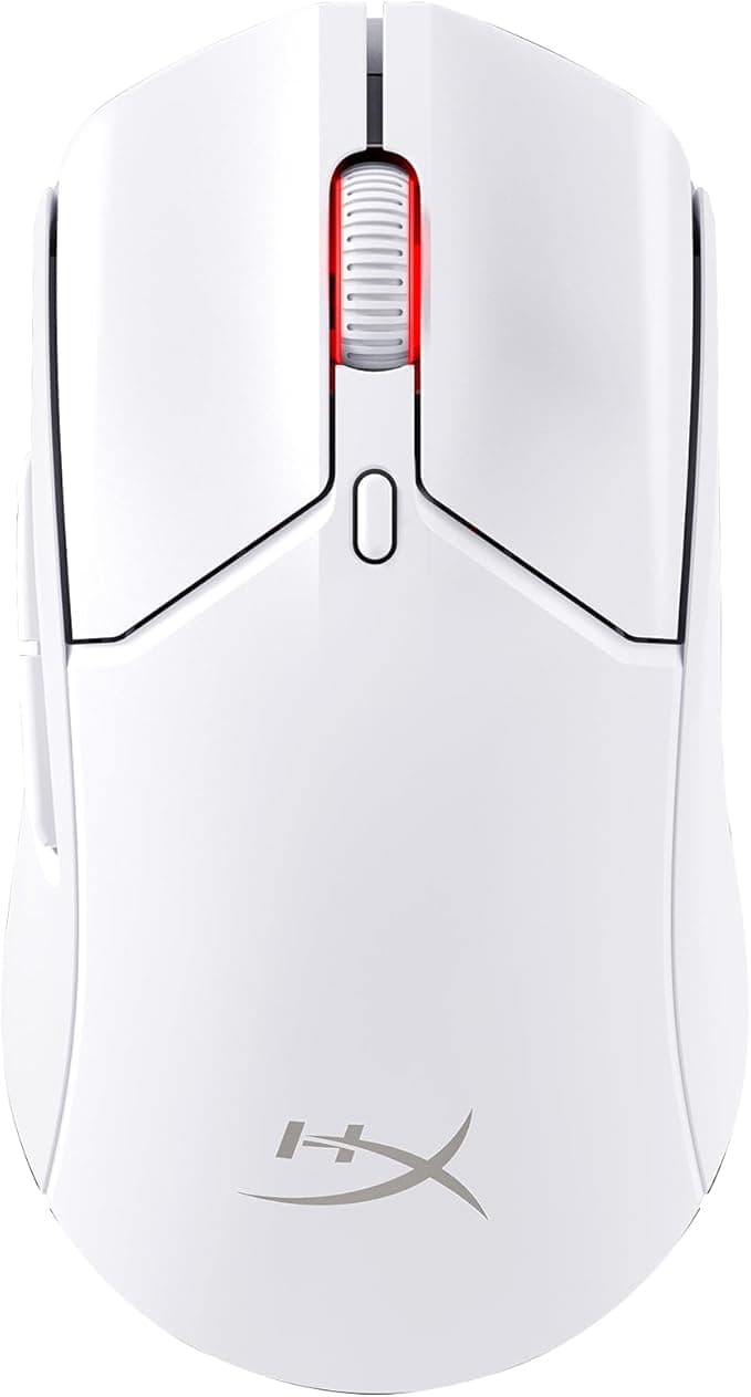 Mouse sem Fio Gamer HyperX Pulsefire Haste 2 – Ultraleve, 61 g, Wireless e Bluetooth 2,4GHz, até 26000 DPI, Sensor HyperX 26K, 100 Horas de Duração de Bateria, Branco (6N0A9AA)