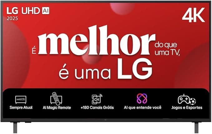 Smart TV 4K 60" LG UHD 60UA85 Processador α7 AI Ger8 4K Super Upscaling Google Cast Alexa Integrado Controle AI Smart Magic WebOS 25