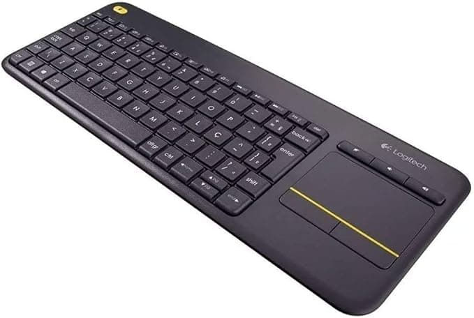 Teclado sem fio Logitech K400 Plus TV com Controle Easy Media e Touchpad Integrado, Conexão USB Unifying e Layout ABNT2