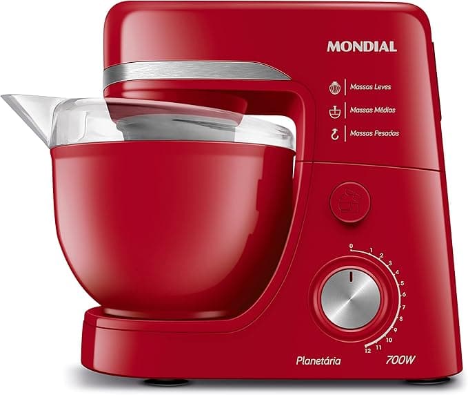Batedeira Planetária, Mondial, Vermelho, 700W, 110V - BP-03-R