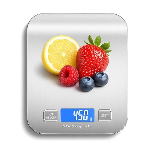 Balança de Cozinha Digital Premium em Inox Resistente à Água Portátil Base Antiderrapante 1g a 10kg