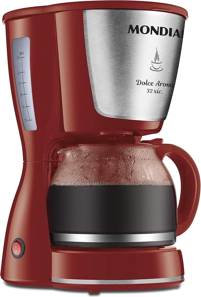 MONDIAL Cafeteira Elétrica Dolce Arome, Vermelho/Inox, 800W, 220V - C-32-32X-R