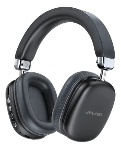 Fone Bluetooth Anc Awei At7 70h Bateria Conforto Sem Ruido Preto