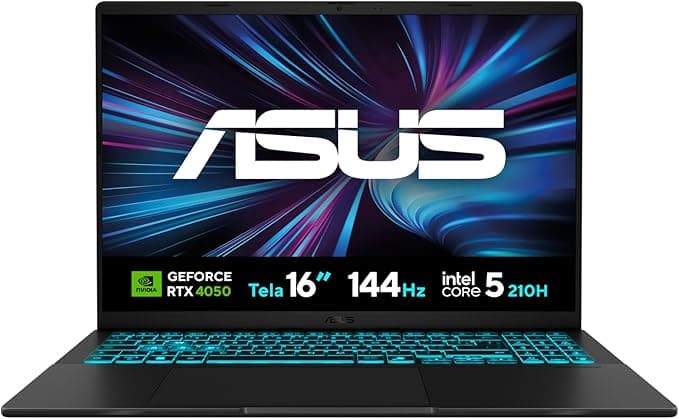 Notebook ASUS V16 V3607VU NVIDIA RTX 4050 Intel Core 5 210H 8Gb Ram 512Gb SSD Linux KeepOs Tela 16" LED Nível IPS 144Hz Preto - RP296