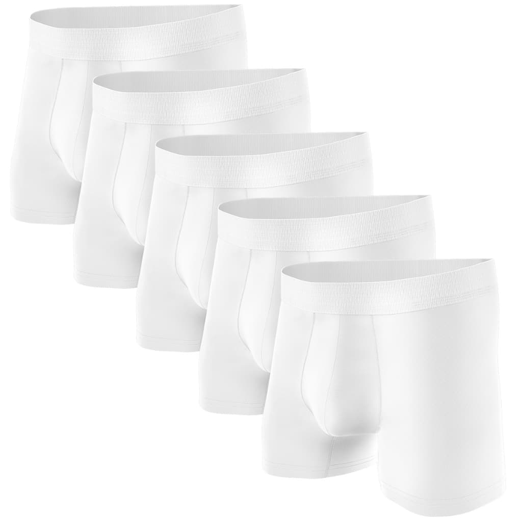 Kit 5 Cuecas Boxer Toda Branca Masculina Confortável Estilosa - (Tam P))