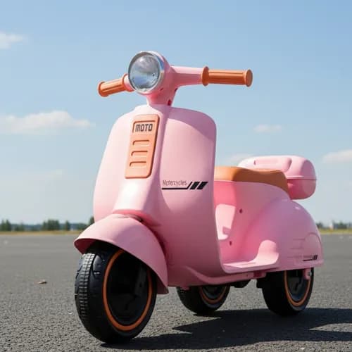 Mini Scooter Moto Elétrica Frente E Ré Bateria 6v Som E Luz Cor Rosa Voltagem Do Carregador 127/220v