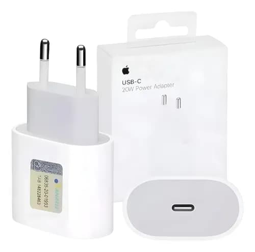 Carregador Fonte Apple Ipad Iphone Turbo Usb-c 20w Original Branco