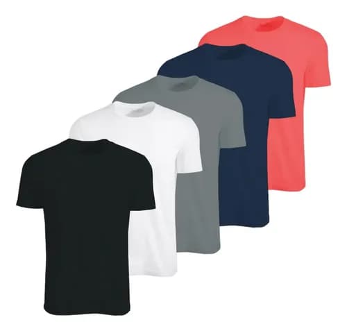 Kit 5 Camisetas Masculina Básica Camisa Não Amassa Promoção