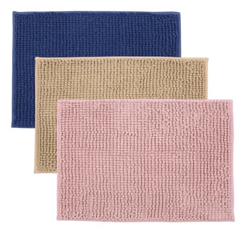 Kit 3 Tapetes De Banheiro Microfibra Bolinha Macio Seca Pés