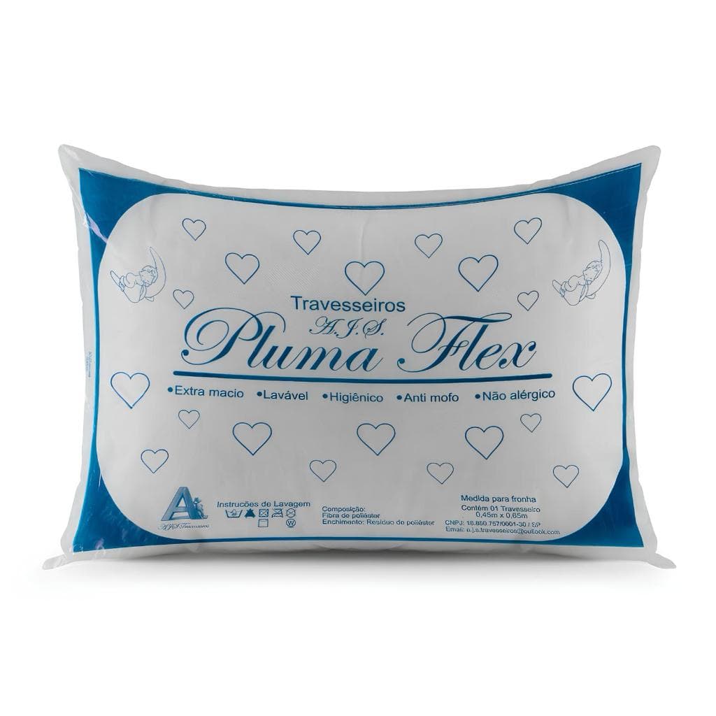 4 Travesseiro De Manta 100% Fibra Mista Promoção, Anti-ácaro, Macio, Confortável