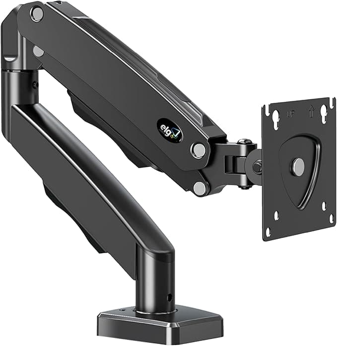 ELG, F80N, Suporte Articulado de Mesa, Pistão a Gás, Design Compacto e Retrátil, Ergonômico, Monitores 17'' a 35'', 2kg a 9kg, Preto