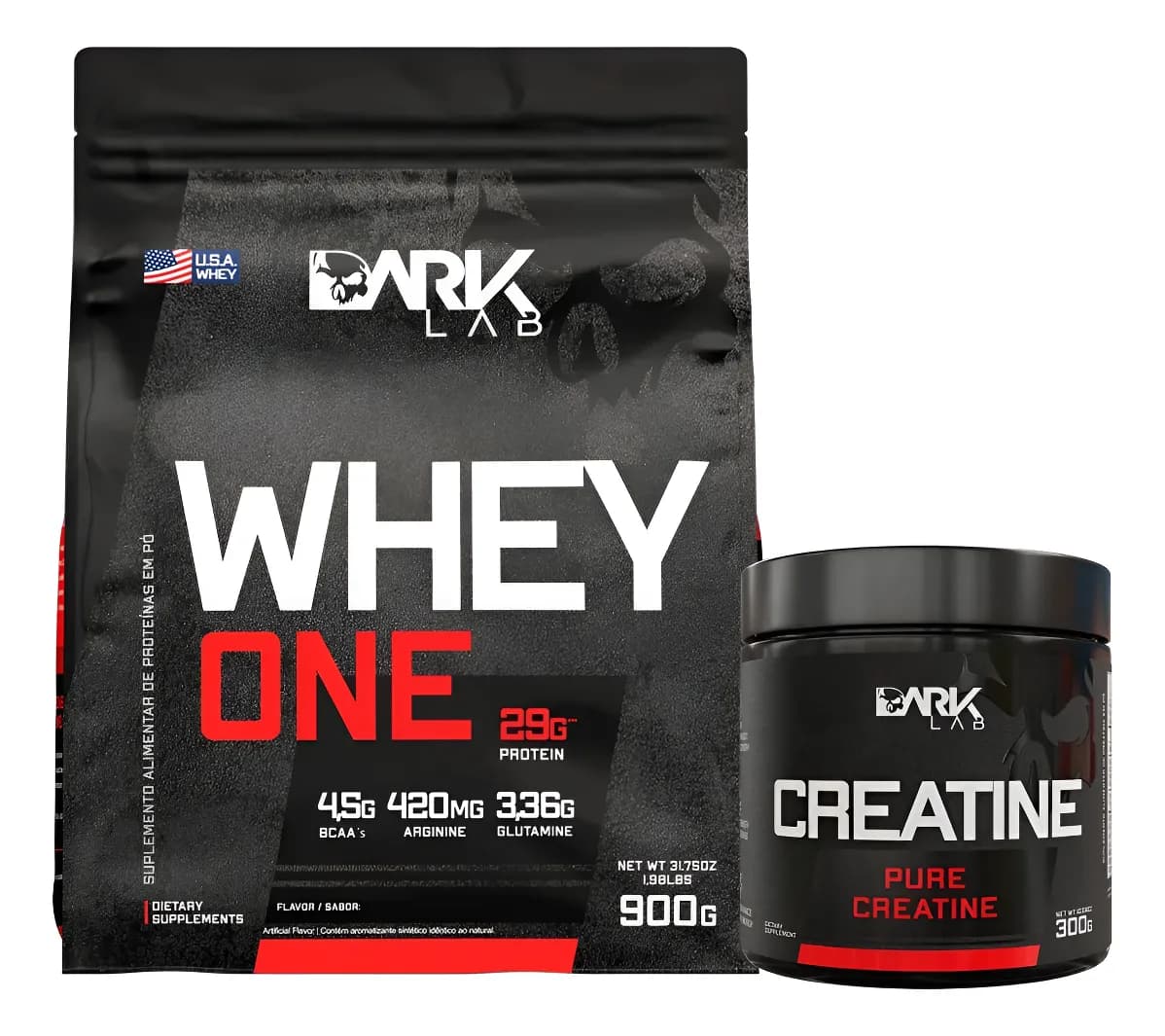 Whey One 900g Morango Creatina 300g Dark Lab