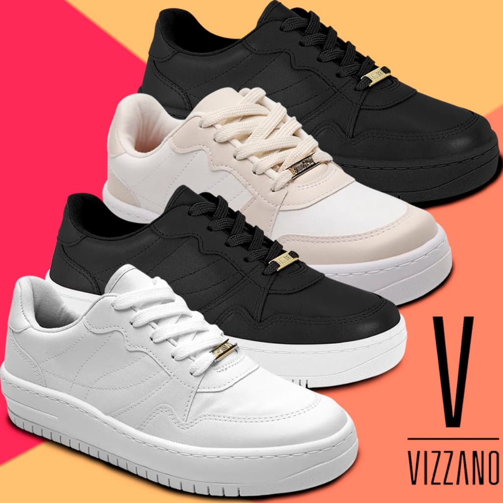 Tênis Vizzano Feminino Casual Plataforma Moda Passeio Leve Macio Ultra Conforto Dia Confortável Versátil