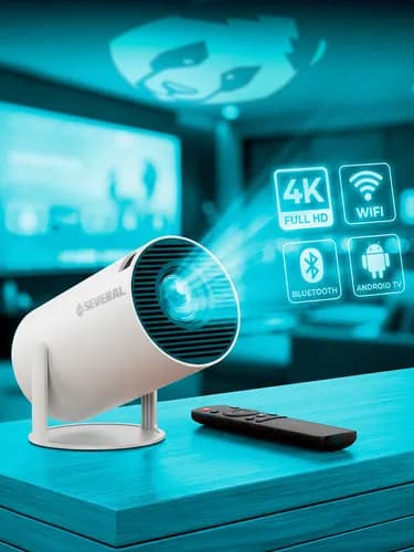 Projetor Smart Portátil Full Hd 4k Bluetooth Wifi Cor Branco Android 11.0 5g Tv Cinema Em Casa Several Importados