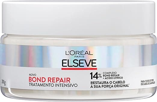 L'Oréal Paris Elseve Bond Repair Máscara de Tratamento Intensivo, com Ácido Cítrico e Glicina, 200g